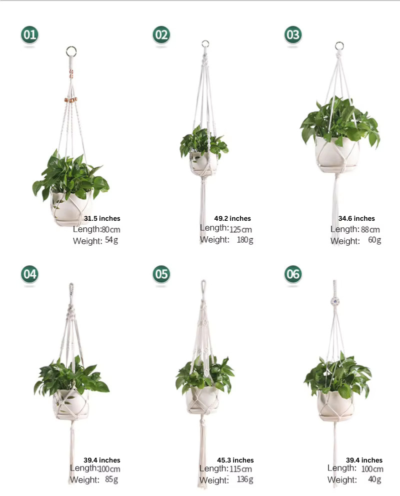 AeriNest | White Macrame Hanging Basket