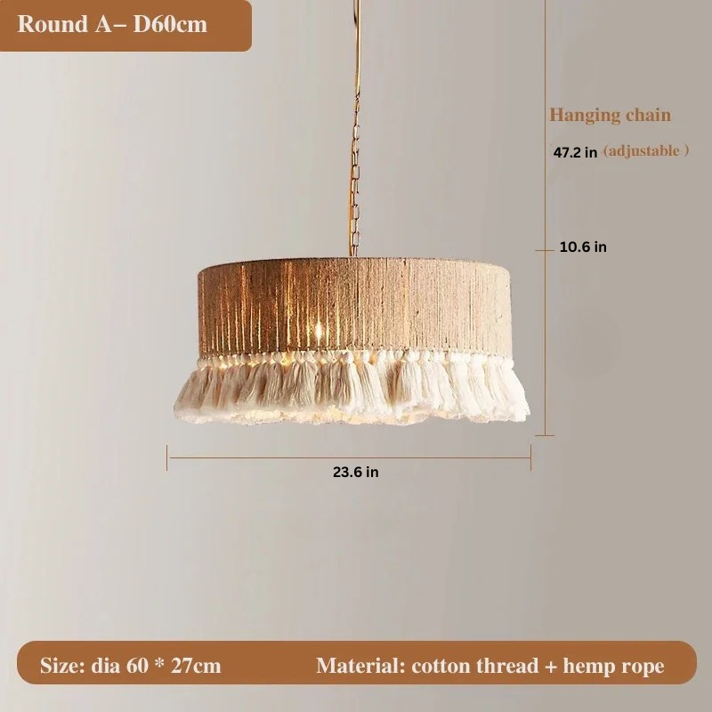 Celestial Aura | Bohemian Vintage Hemp Pendant Lights