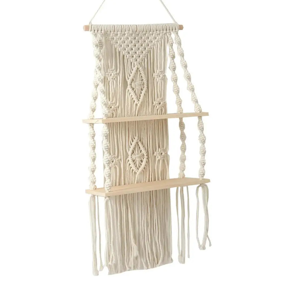 Nature's Nook | Boho Wall Shelf | Natural White