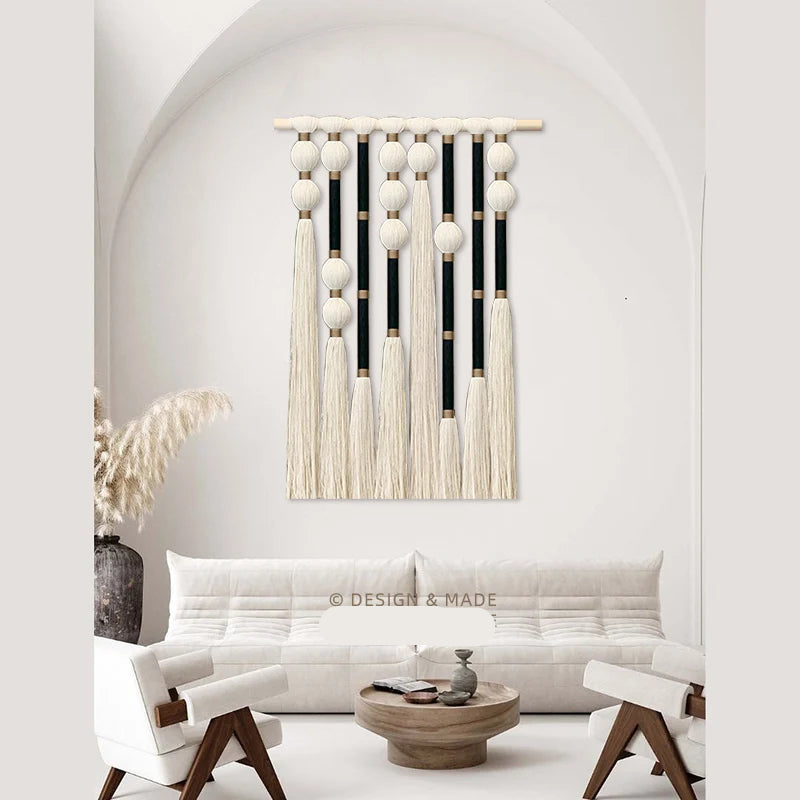 Midnight Cipher | Macrame Wall Hanging | Black Gold