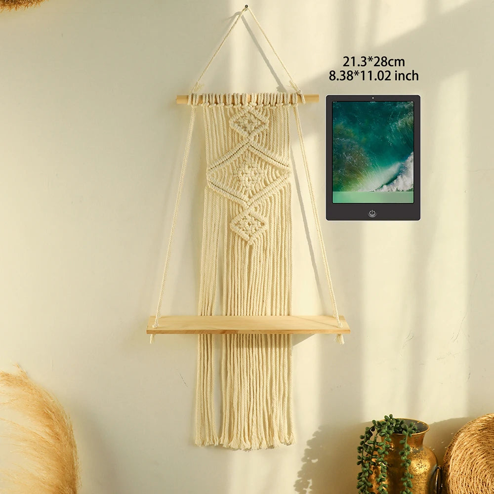 Boho Bloom | Wood Floating Shelf