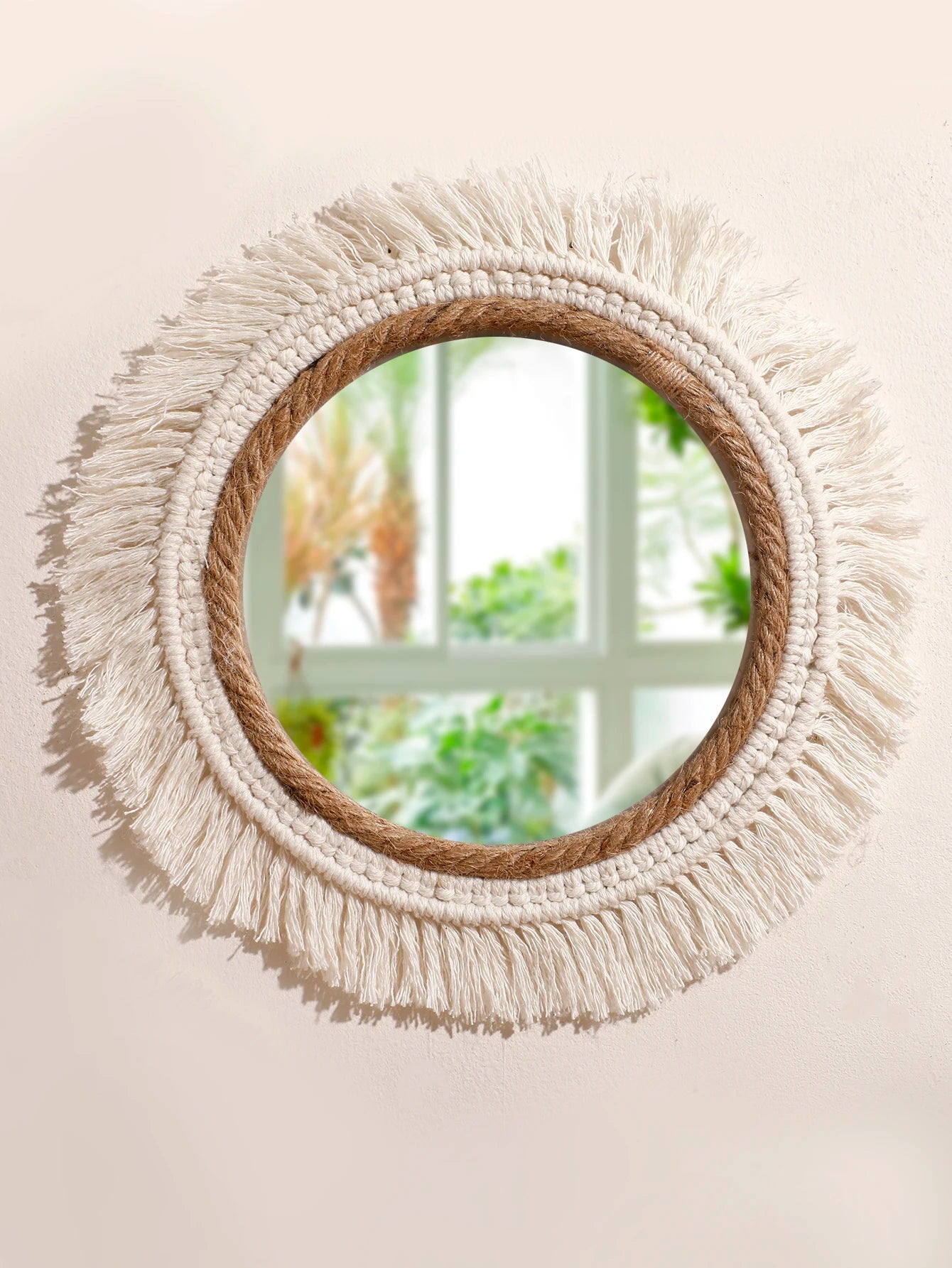 Celestial Reflection | Boho Mirror Wall Hanging
