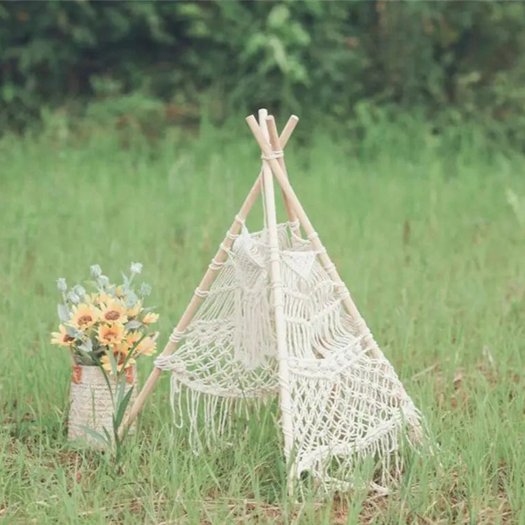 Nordic Wonder | Boho Net Tent Tapestry | Beige