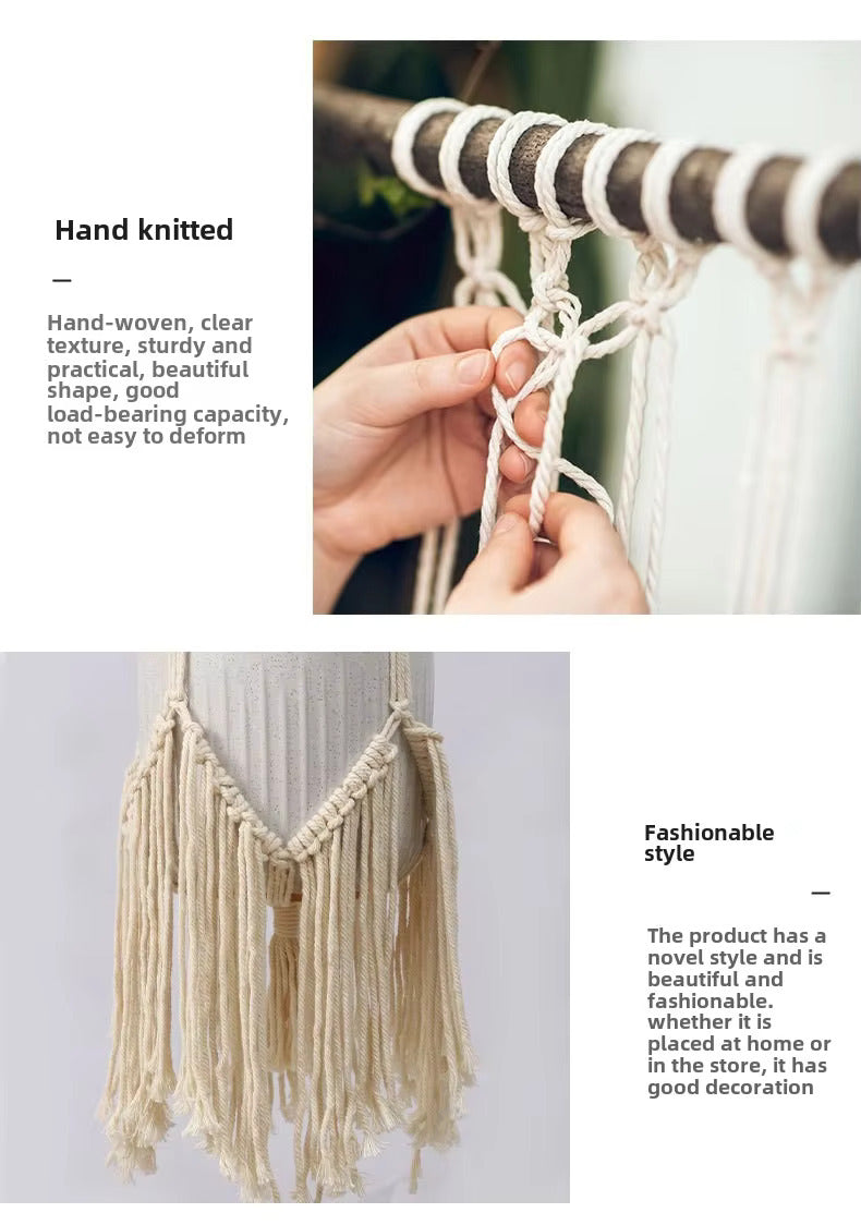 DriftNest | White Boho Hanging Planter Set (3 pcs)