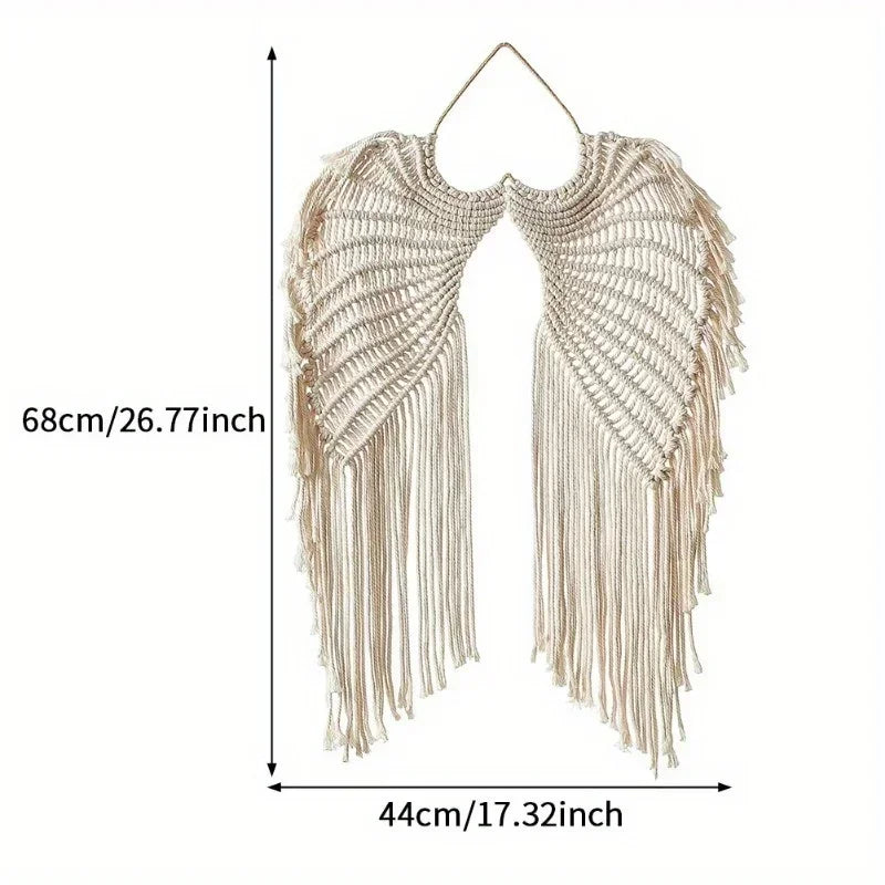 Celestial Harmony | Angel Wing & Moon Wall Tapestry