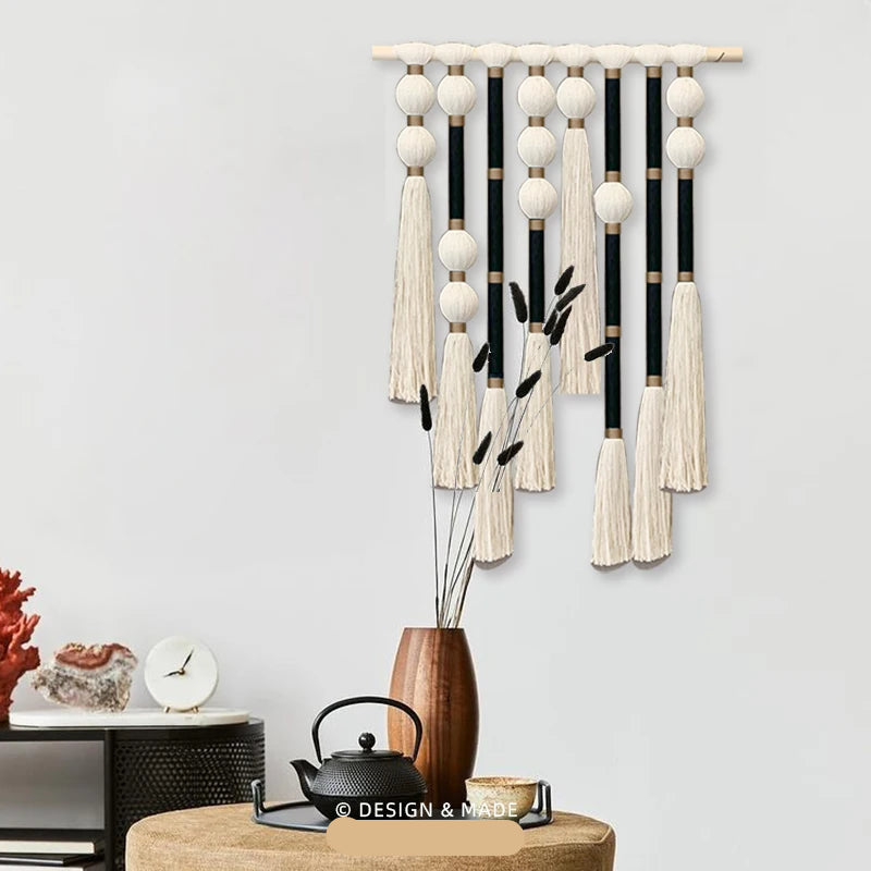 Midnight Cipher | Macrame Wall Hanging | Black Gold