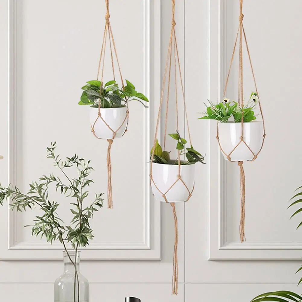Rustic Bloom Basket | Charming Macramé Plant Hanger | Brown