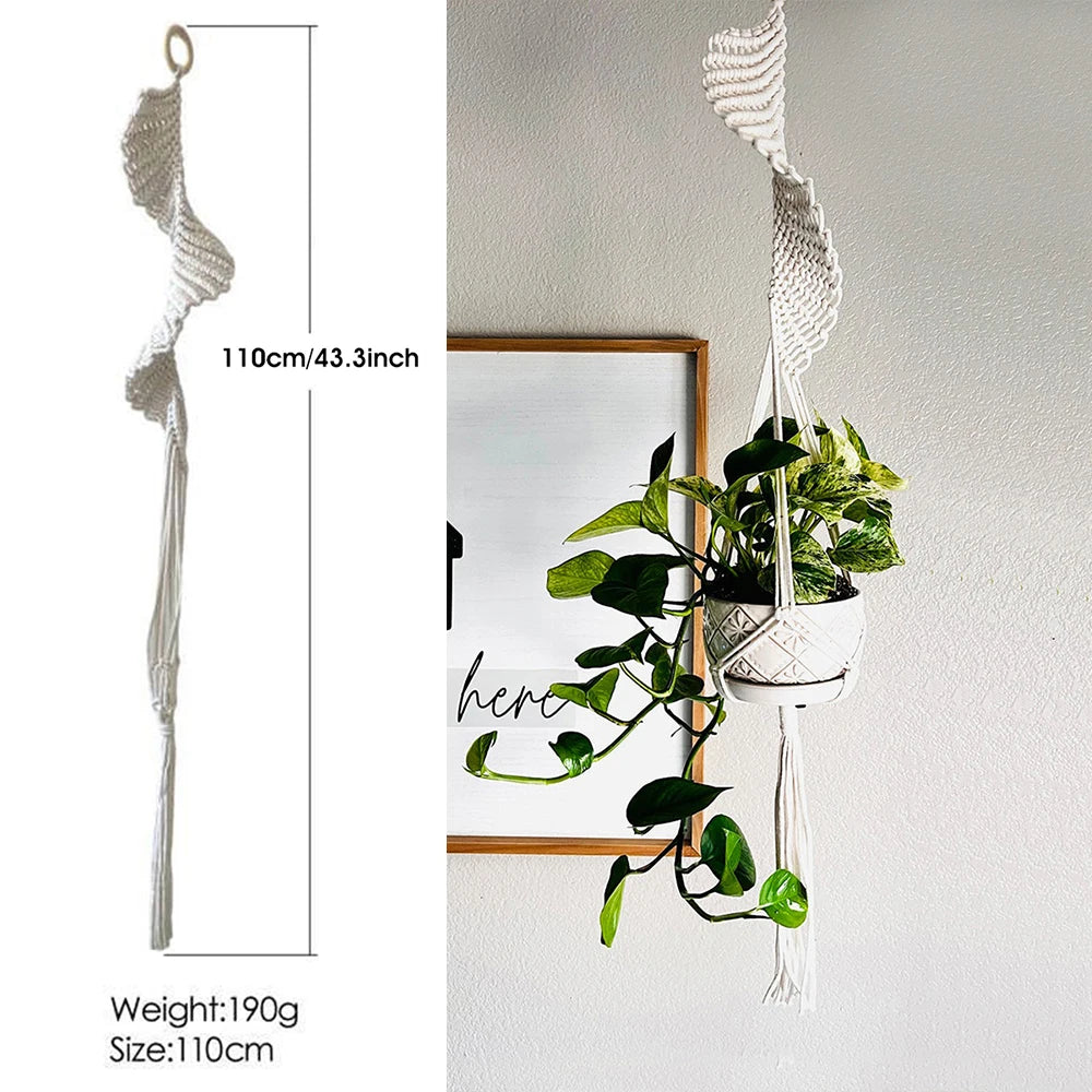 CloudNest | White Macrame Hanging Plant Holder