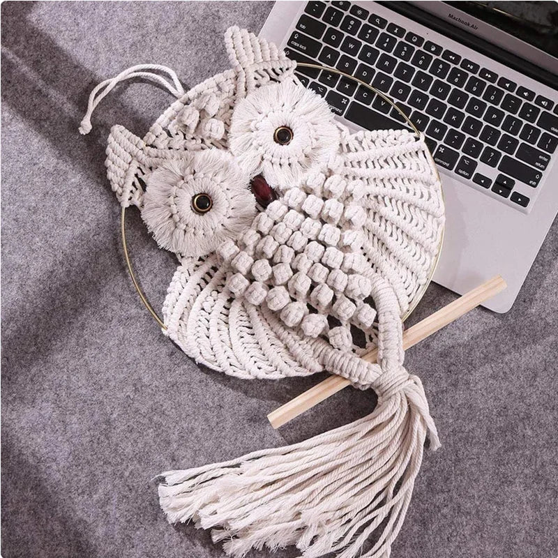 Enchanted Owl | Boho Hanging Wall Art