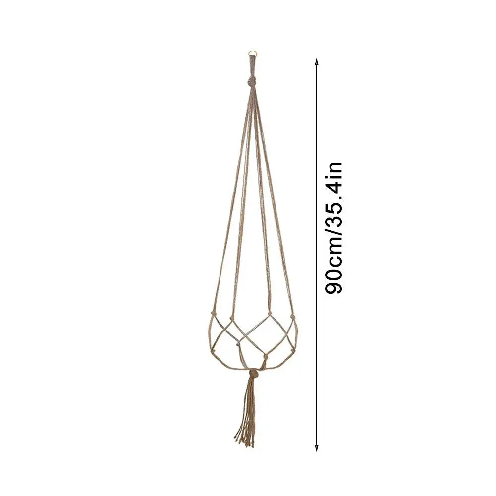 Rustic Bloom Basket | Charming Macramé Plant Hanger | Brown