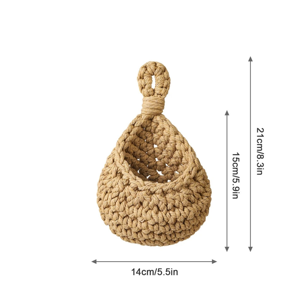 HearthNest | Brown Handwoven Wall Basket Organizer