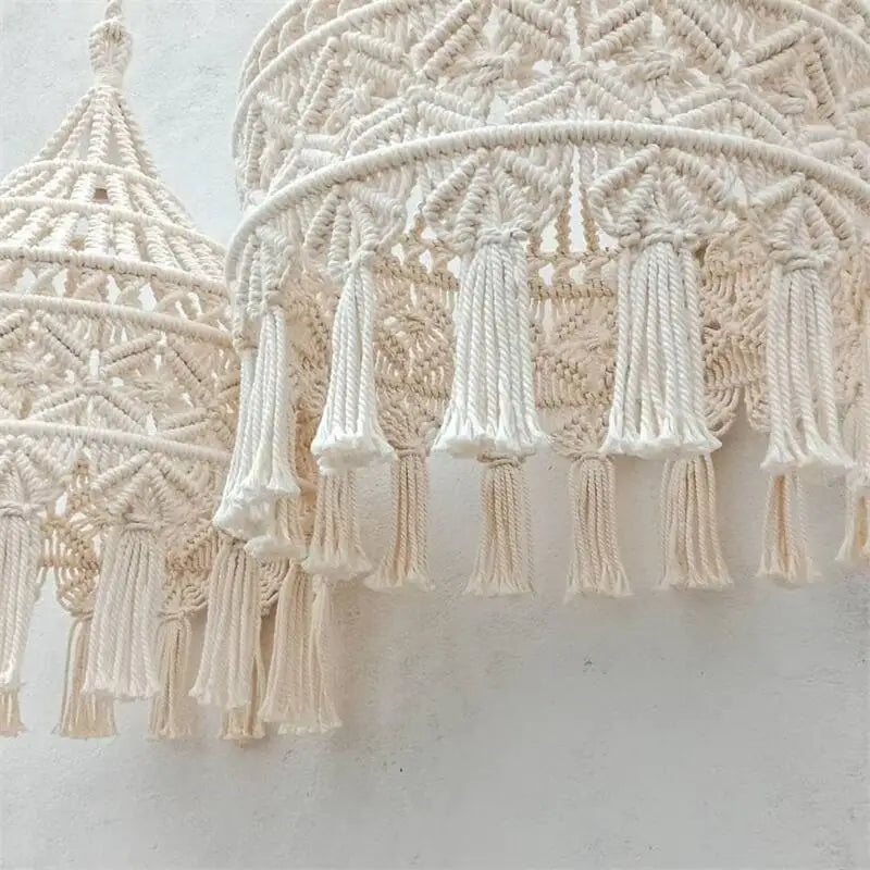 Boho Radiance | Macrame Tassel Lamp Shade