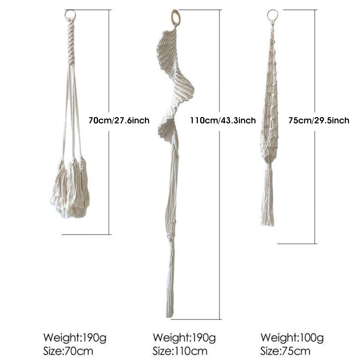 CloudNest | White Macrame Hanging Plant Holder
