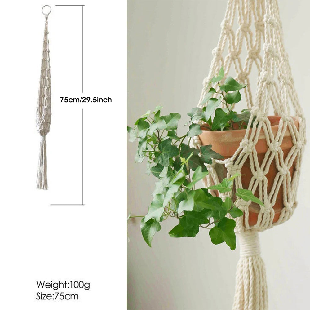 CloudNest | White Macrame Hanging Plant Holder