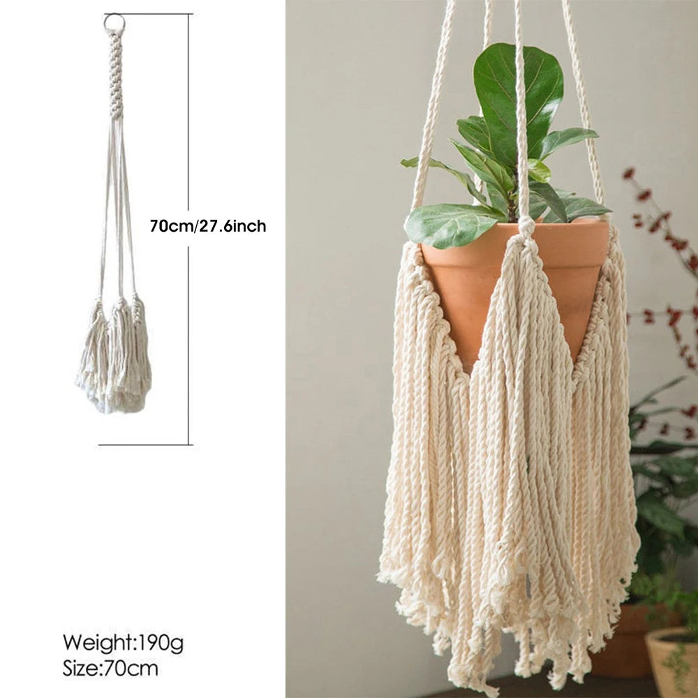 CloudNest | White Macrame Hanging Plant Holder