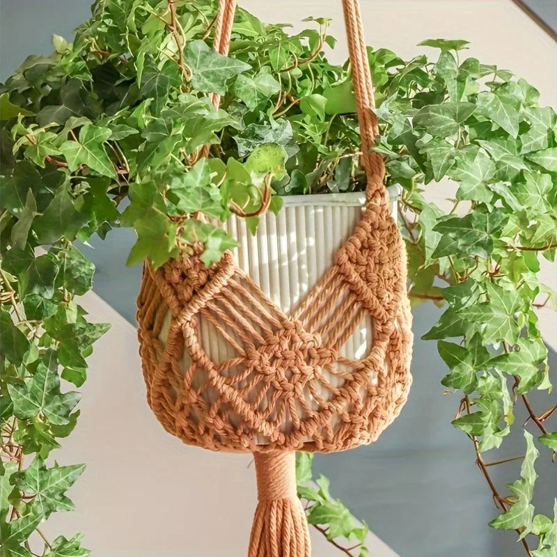 Verdant Vibe Hanger | Boho Plant Hanger | Khaki
