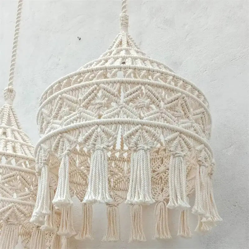 Boho Radiance | Macrame Tassel Lamp Shade