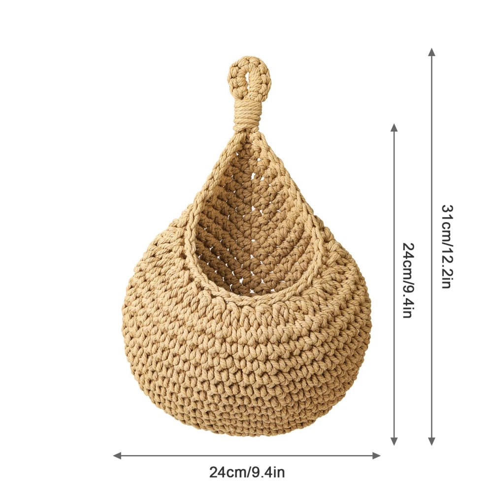 HearthNest | Brown Handwoven Wall Basket Organizer