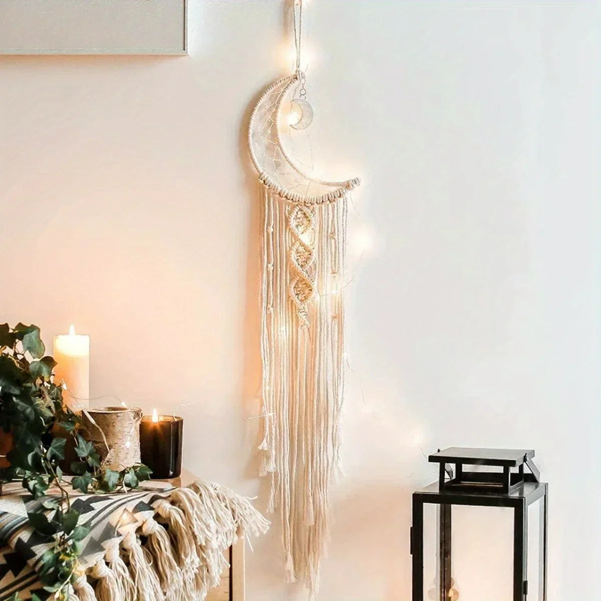 Celestial Harmony | Angel Wing & Moon Wall Tapestry