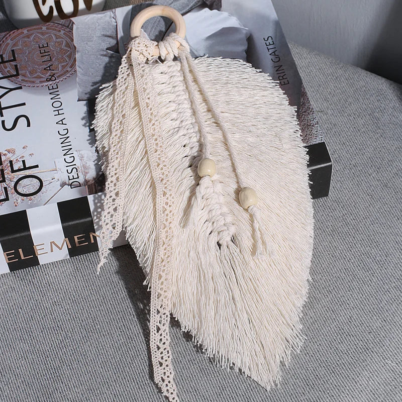 Celestial Feather | White Boho Macrame Wall Decor