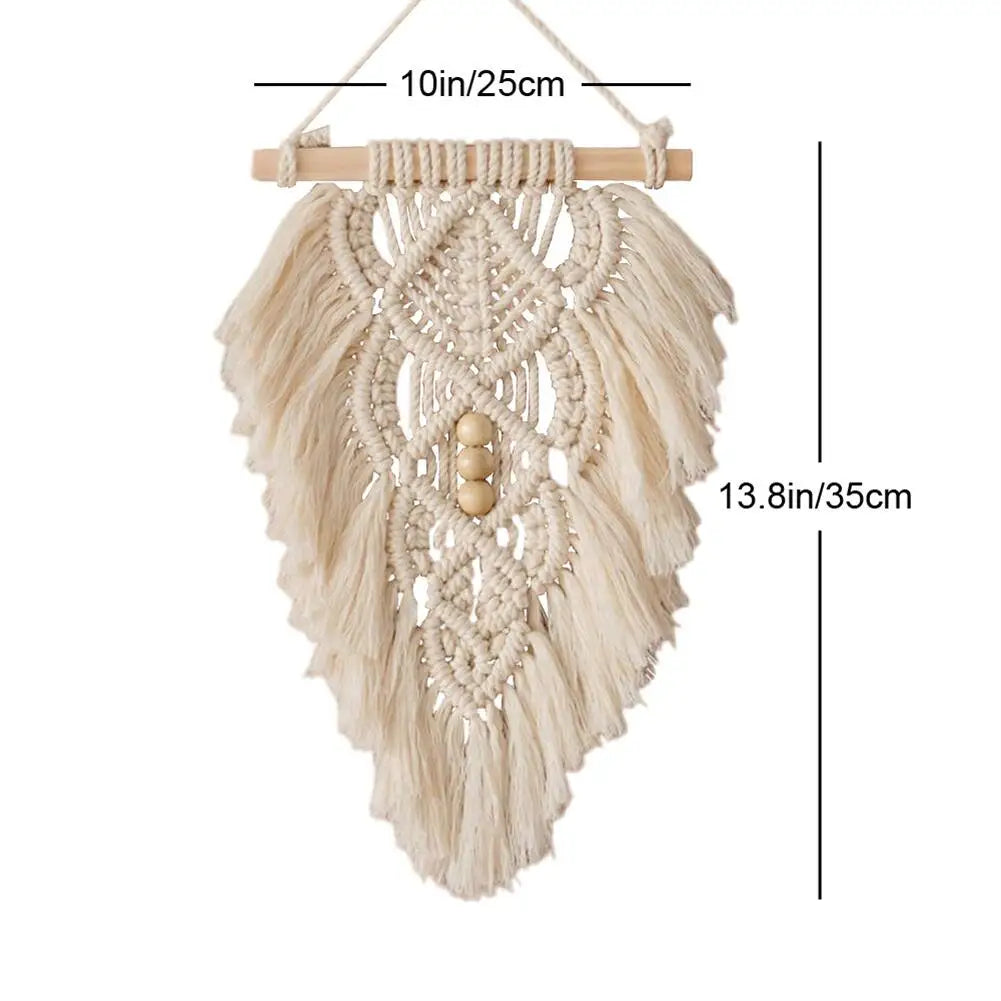 Verdant Leaf | Macrame Hanging Tapestry | Light Green