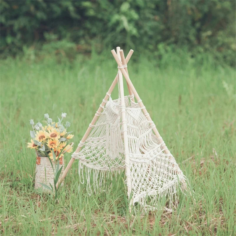 Nordic Wonder | Boho Net Tent Tapestry | Beige