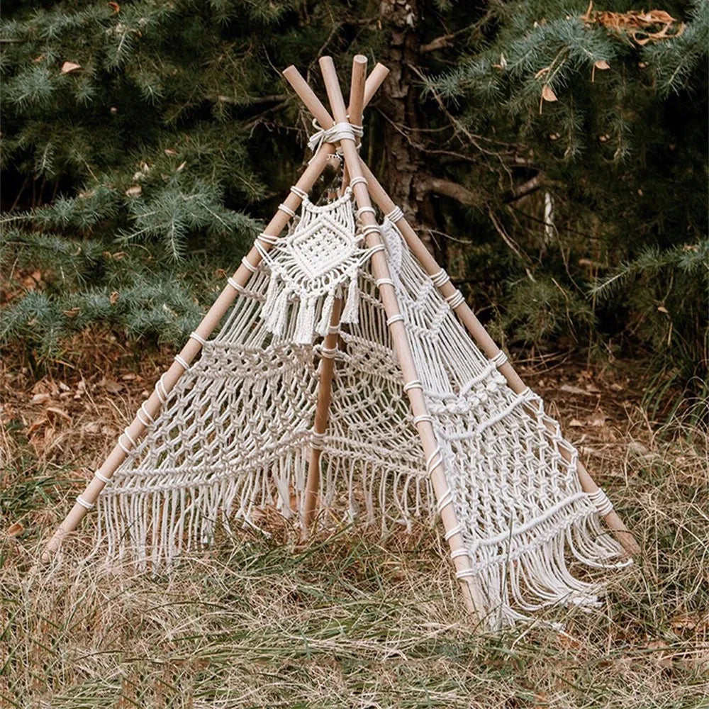 Nordic Wonder | Boho Net Tent Tapestry | Beige