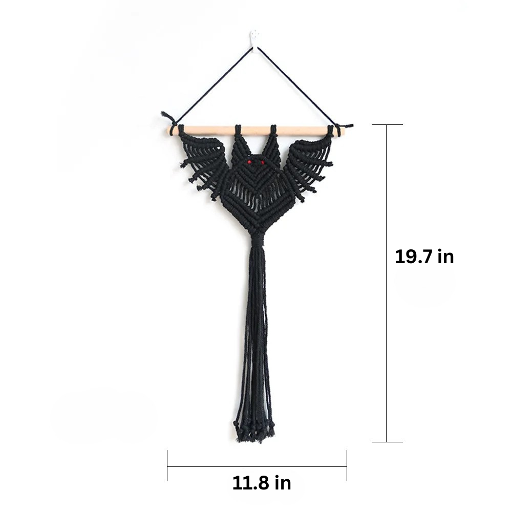 Nordic Echo | Bat Woven Macrame Tapestry | White