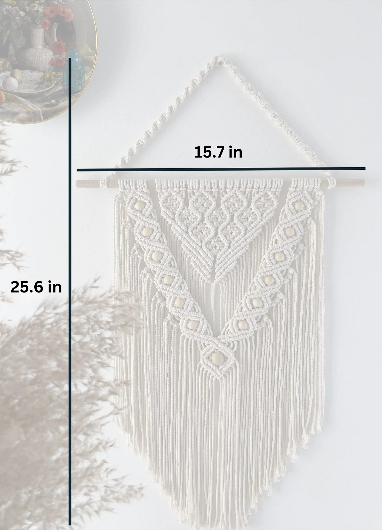 Celestial Aura | White Macrame Wall Hanging