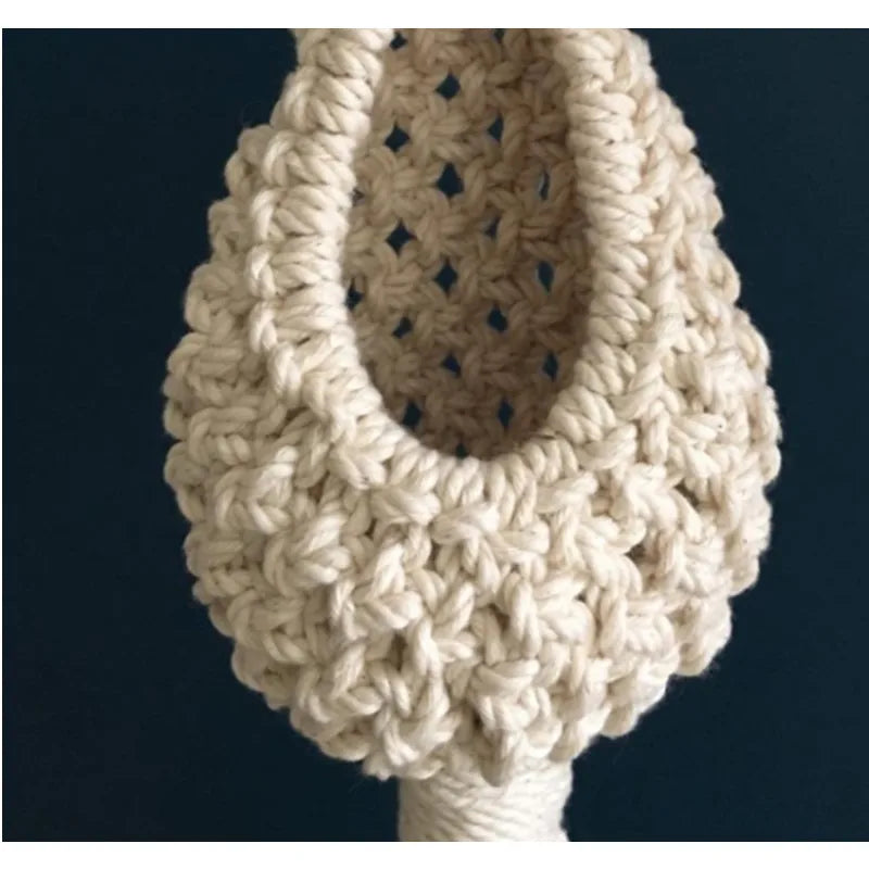 PinaNest | Beige Pineapple-Shaped Macrame Hanging Basket