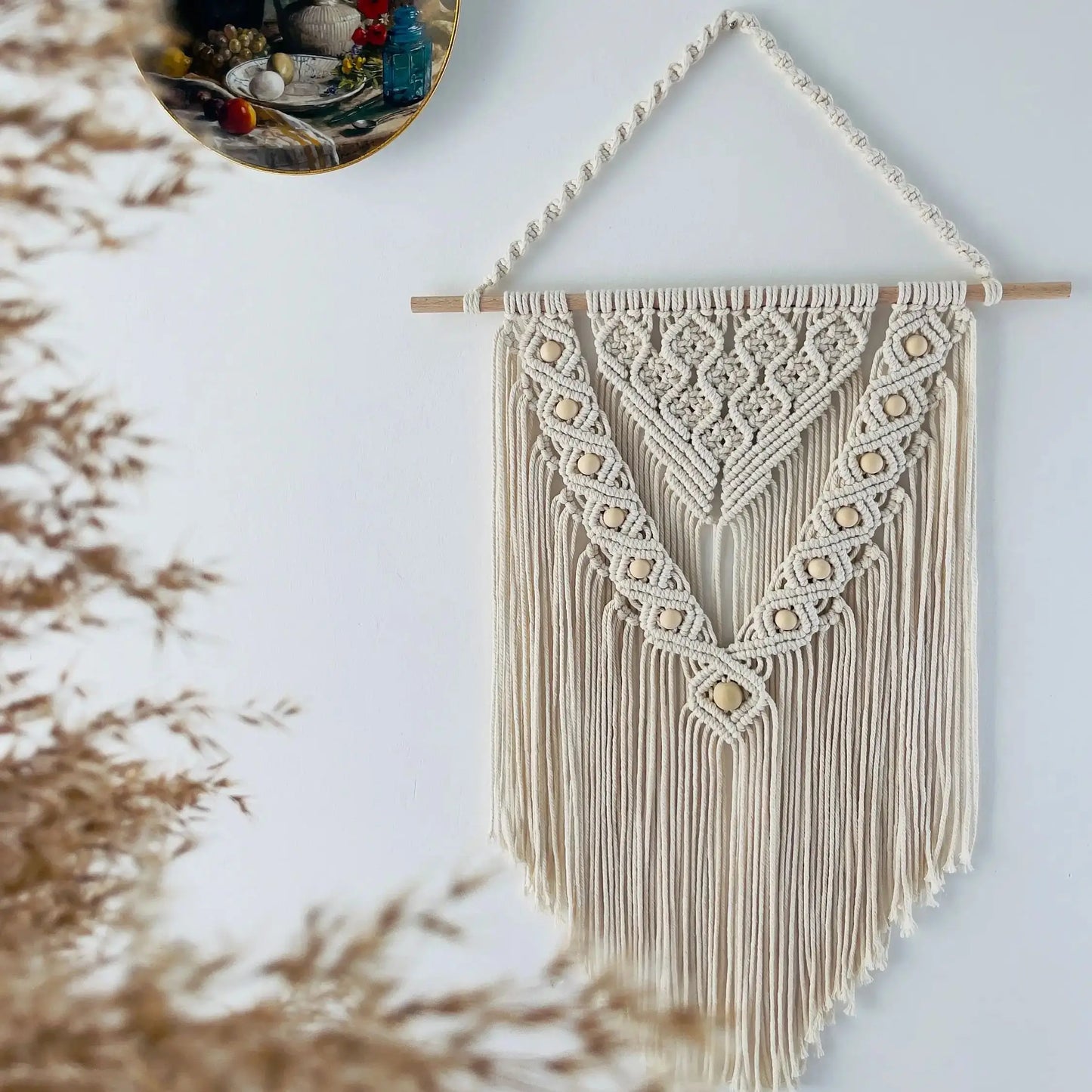 Celestial Aura | White Macrame Wall Hanging