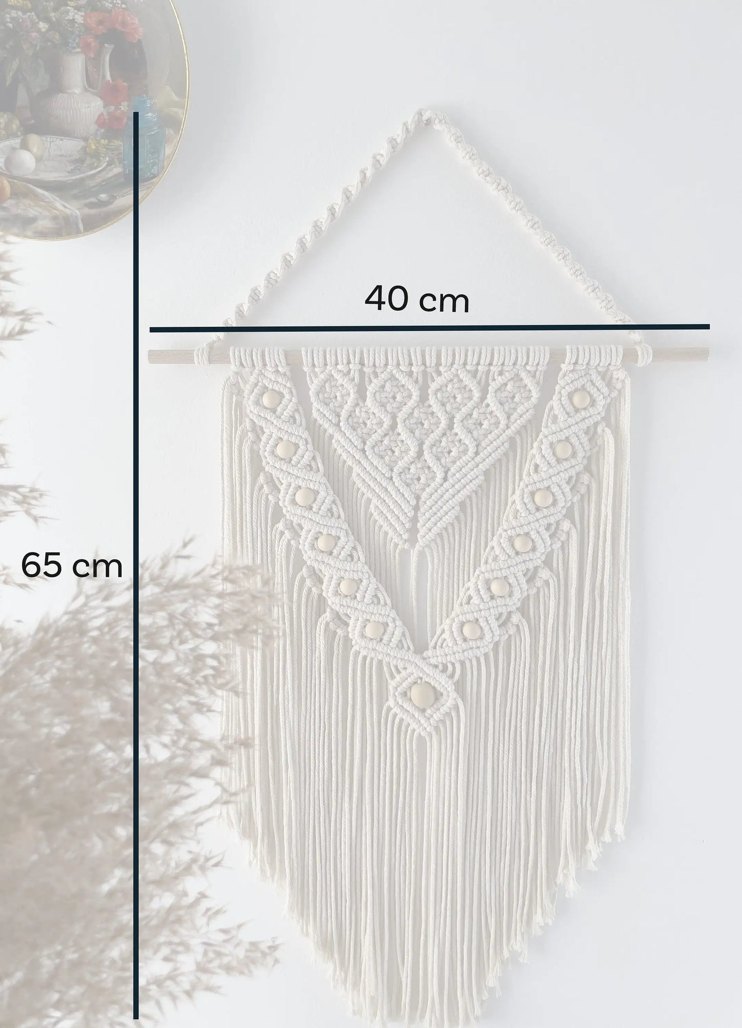Celestial Aura | White Macrame Wall Hanging