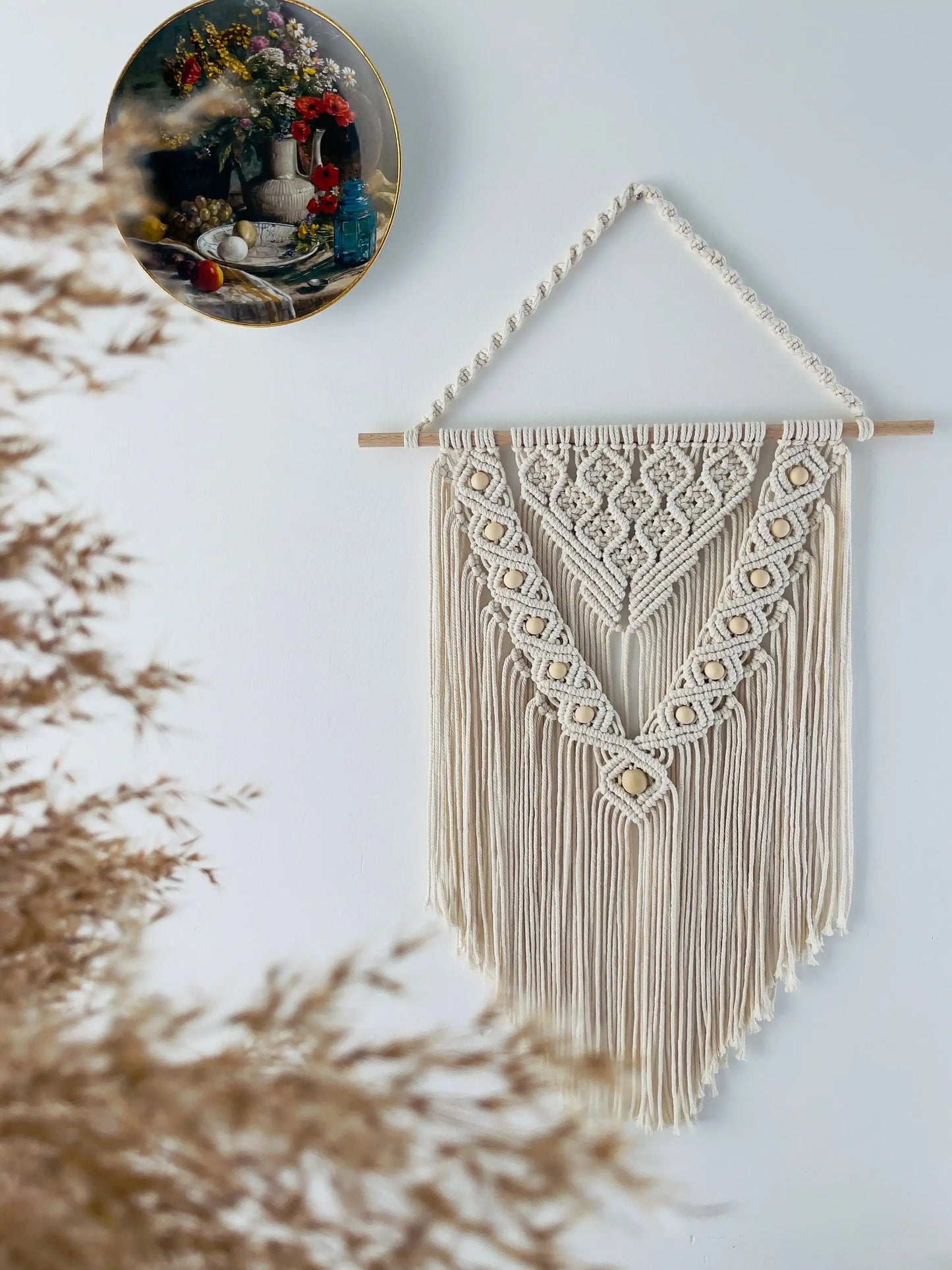 Celestial Aura | White Macrame Wall Hanging