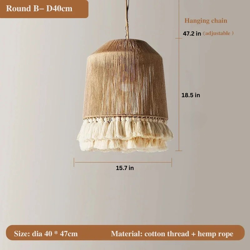 Celestial Aura | Bohemian Vintage Hemp Pendant Lights