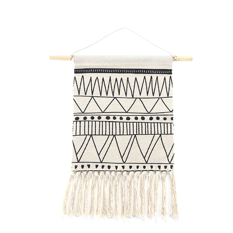 Moroccan Muse | Black & White Boho Tapestry