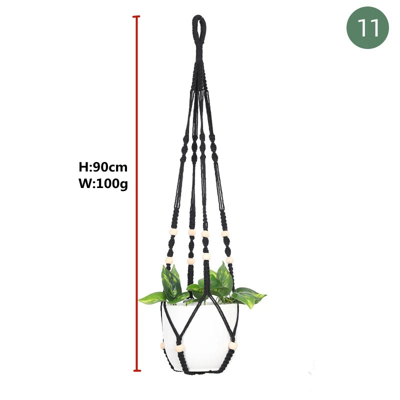 ShadowNest | Black Macrame Plant Hanger