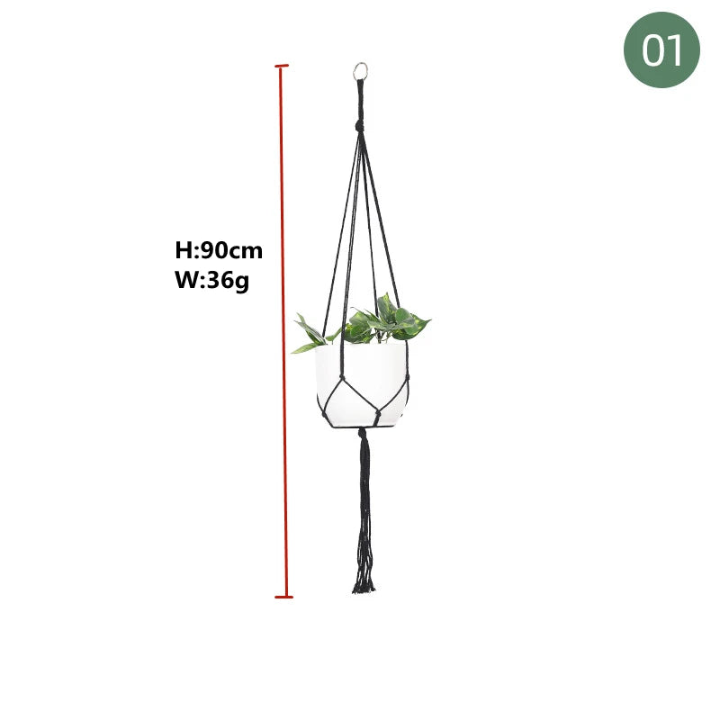 ShadowNest | Black Macrame Plant Hanger