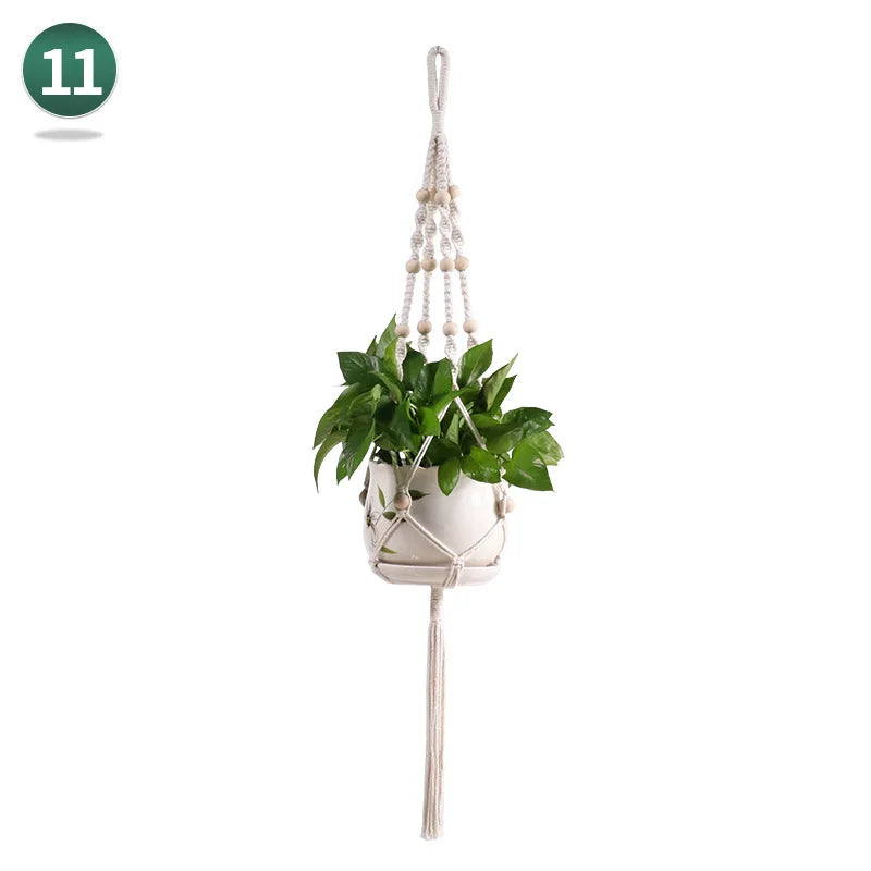 AeriNest | White Macrame Hanging Basket
