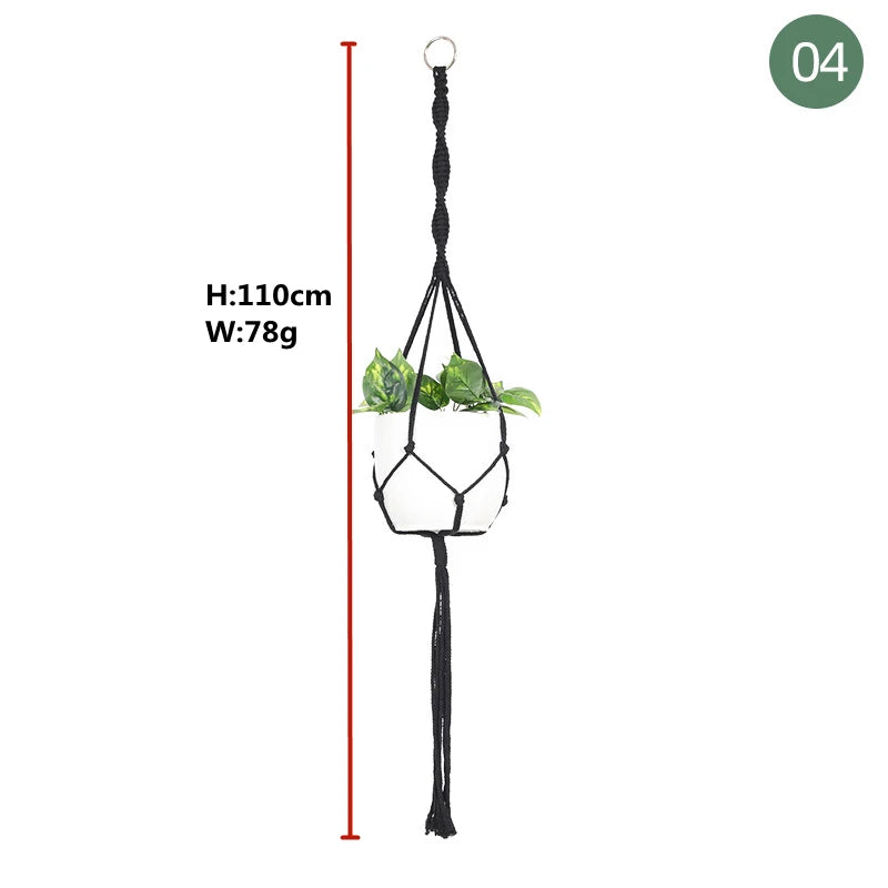 ShadowNest | Black Macrame Plant Hanger