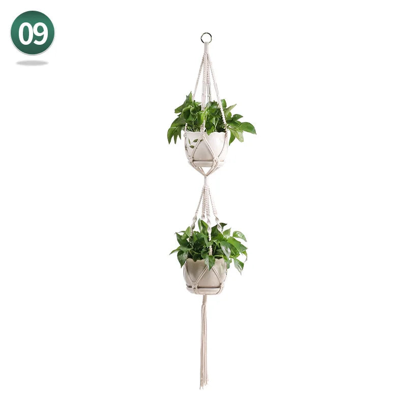AeriNest | White Macrame Hanging Basket