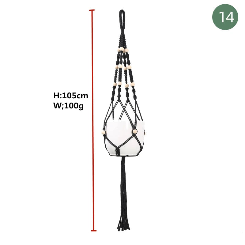 ShadowNest | Black Macrame Plant Hanger