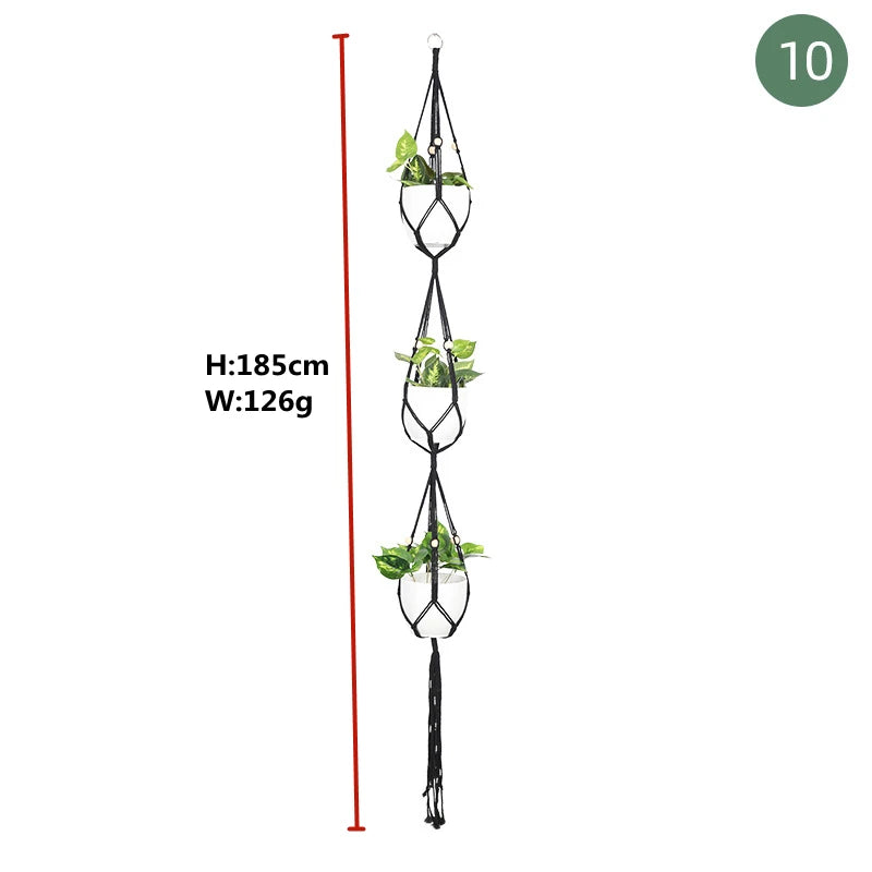 ShadowNest | Black Macrame Plant Hanger