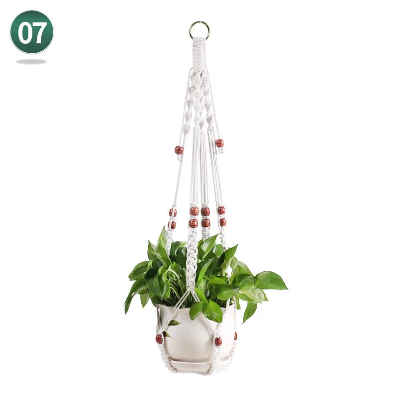 AeriNest | White Macrame Hanging Basket
