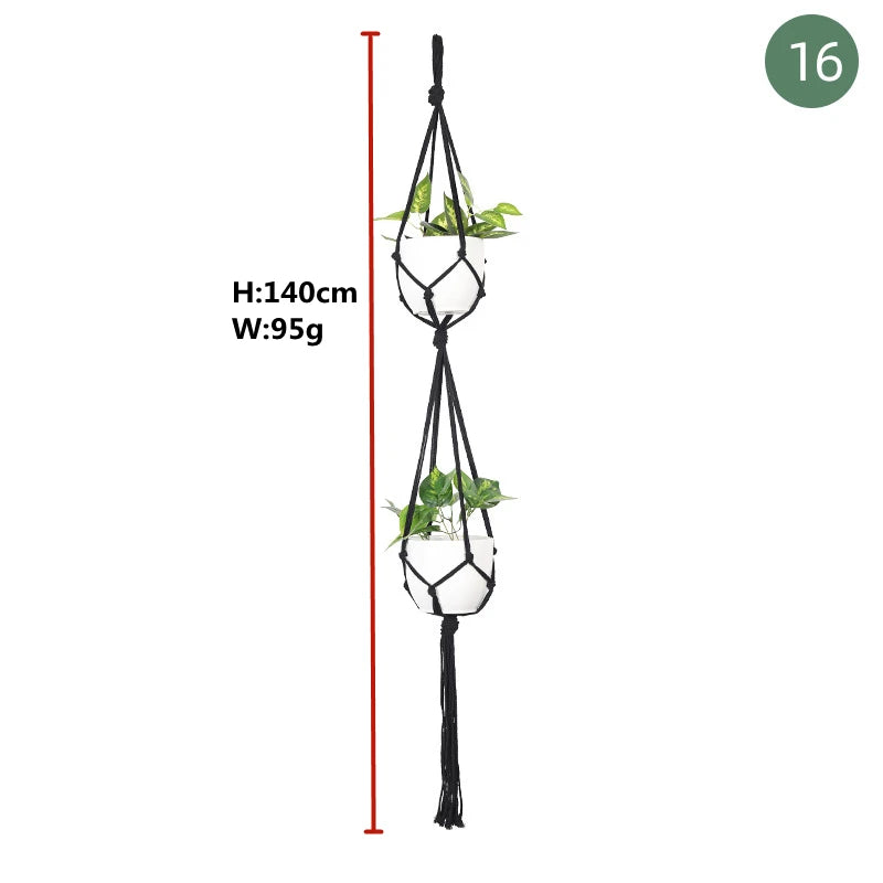 ShadowNest | Black Macrame Plant Hanger