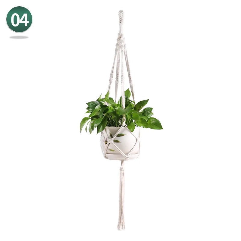 AeriNest | White Macrame Hanging Basket