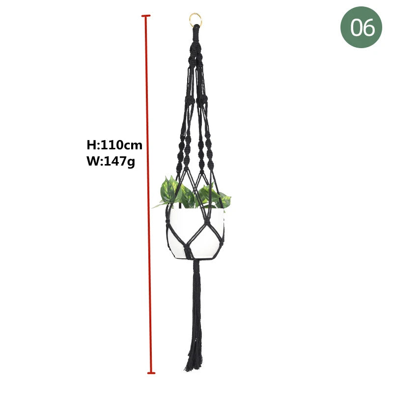 ShadowNest | Black Macrame Plant Hanger