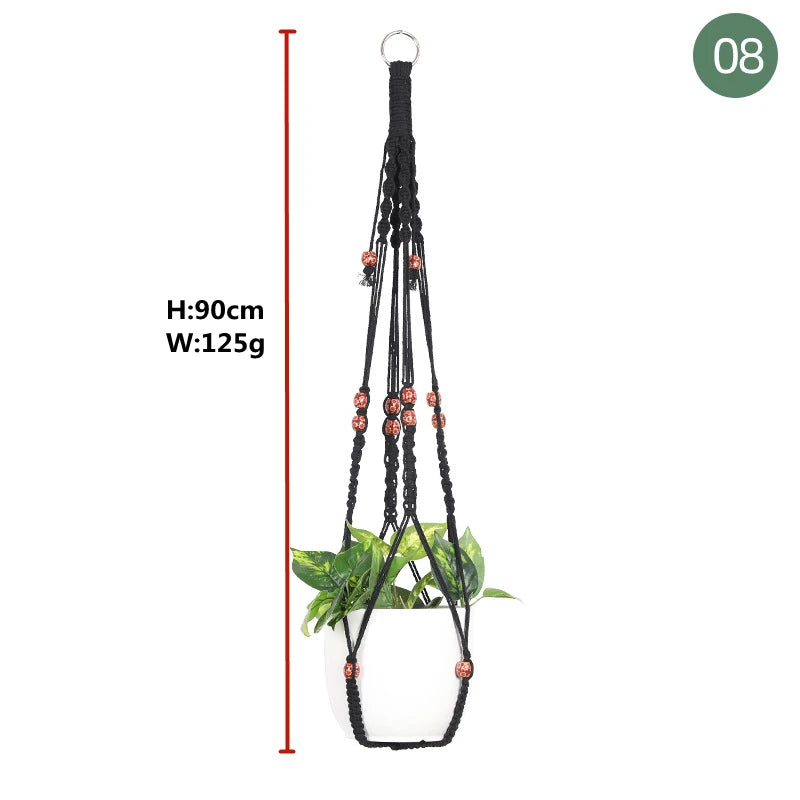 ShadowNest | Black Macrame Plant Hanger