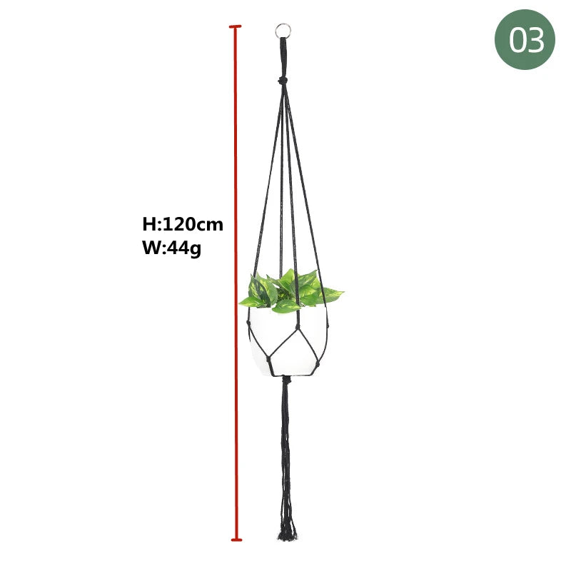 ShadowNest | Black Macrame Plant Hanger