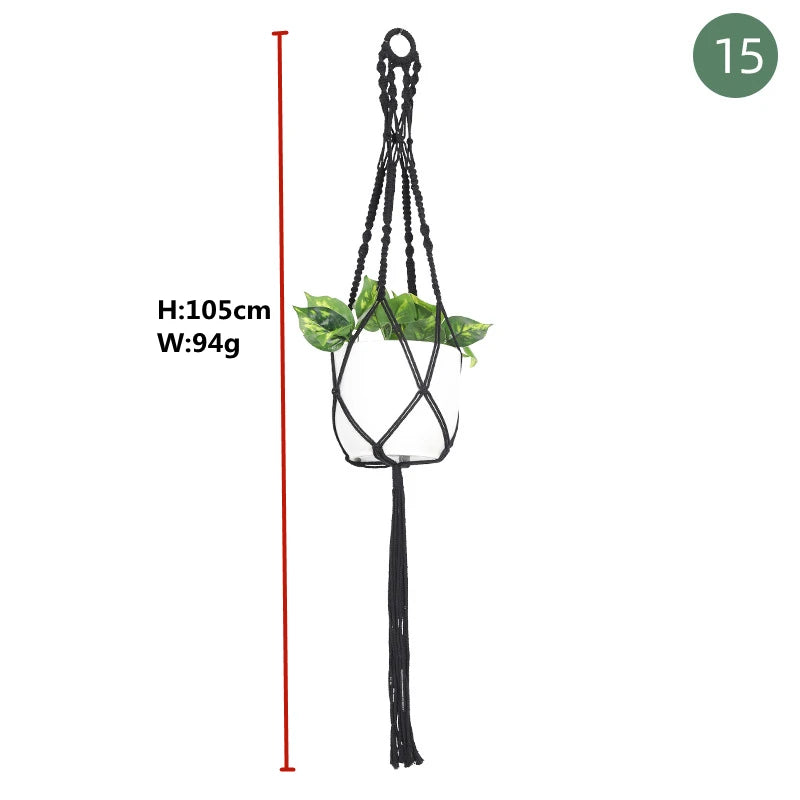 ShadowNest | Black Macrame Plant Hanger