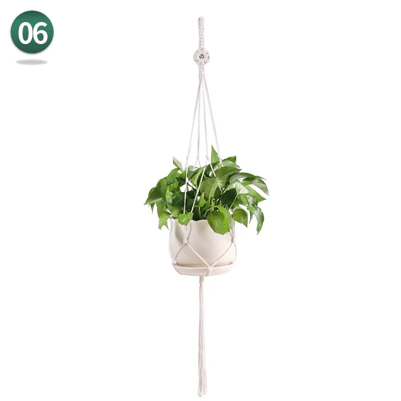AeriNest | White Macrame Hanging Basket